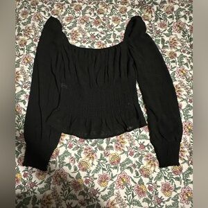 Sheer black long sleeve top